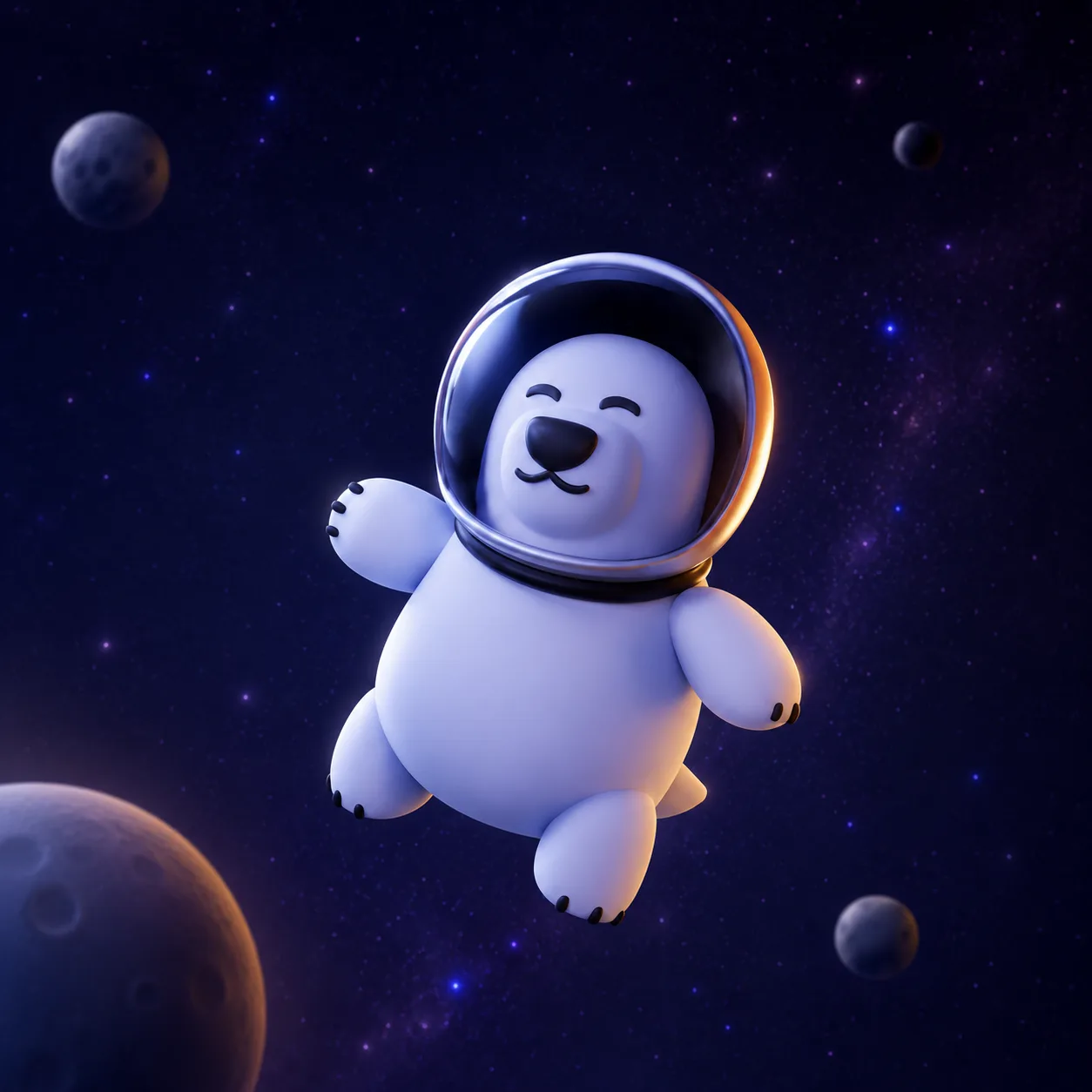 TOPO mascot in space